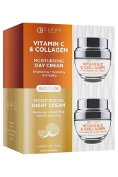 Clear Beauty Vitamin C & Collagen Gece ve Gündüz Kremi İkili Set 2x50ML - Clear Beauty