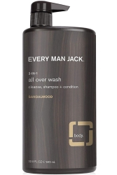 Every Man Jack 3in1 Sandalwood Şampuan + Saç Kremi + Vücut Şampuanı 945ML - Every Man Jack