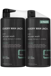 Every Man Jack 3in1 Sea Salt Şampuan + Saç Kremi + Vücut Şampuanı 2x710ML - 1
