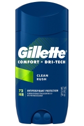 Gillette Comfort + Dri-Tech Clean Rush Antiperspirant Stick Deodorant 96GR SKT:09/2024 - 1