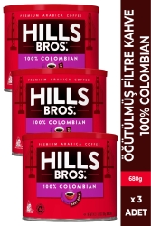 Hills Bros 100% Colombian Filtre Kahve 680GR x 3 Adet - 1