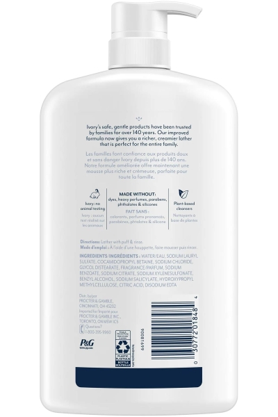 Ivory Nilüfer Kokulu Hafif ve Nazik Vücut Şampuanı 1030ML - 2