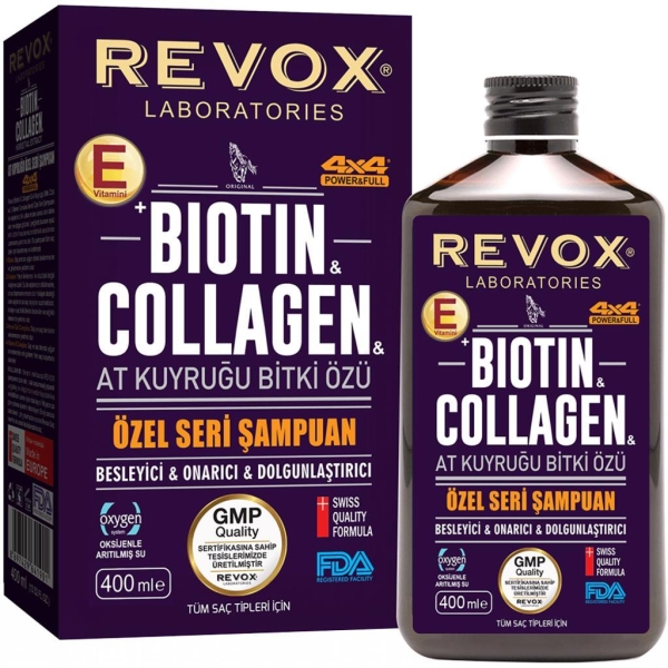 Revox Biotin Collagen At Kuyruğu Bitki Özlü Şampuan 360ML - 2