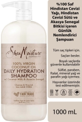 Shea Moisture %100 Saf Hindistan Cevizi Yağlı Günlük Nemlendirici Şampuan 1LT - Shea Moisture