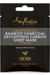 Shea Moisture Afrika Siyah Sabunu ve Bambu Kömürü Detoks Yaprak Maske Tek Kullanımlık - 1